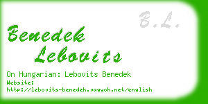 benedek lebovits business card